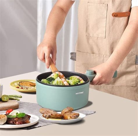 Electric Hot Pot 1 5l 600w Portable Nonstick Pan Multifunction Open