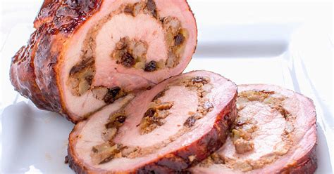 Apple Walnut Stuffed Pork Loin Bush Cooking