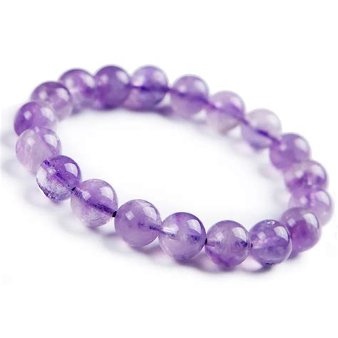 10mm Genuine Natural Amethyst Bracelets For Women Crystal Gemstone