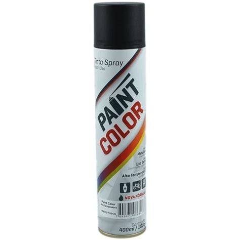 Tinta Spray Alta Temperatura Preto Fosco 250ml Paintcolor RAPIDO EPOXI