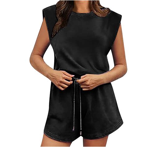 Y 179 Black Ladies Track Gym Brunch Overalls Shortalls Overalls Shortalls Shorts One Piece For