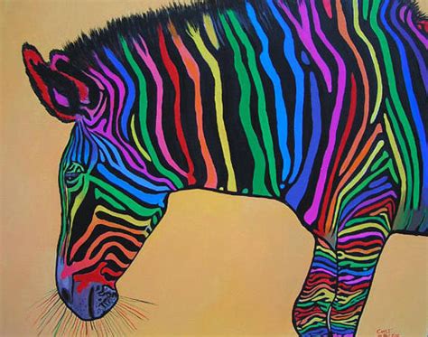 Rainbow Zebra Painting By Curt Parker Fine Art America