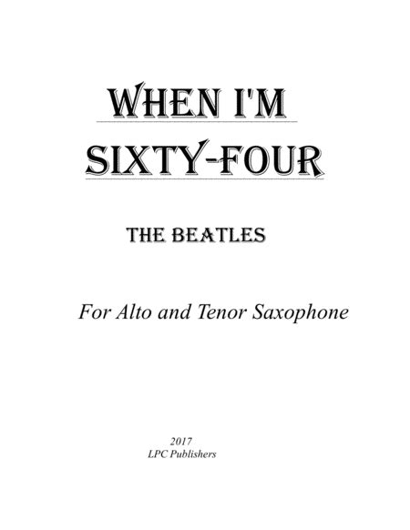 When I M Sixty Four Arr Jeremy Corcoran By The Beatles Sheet Music