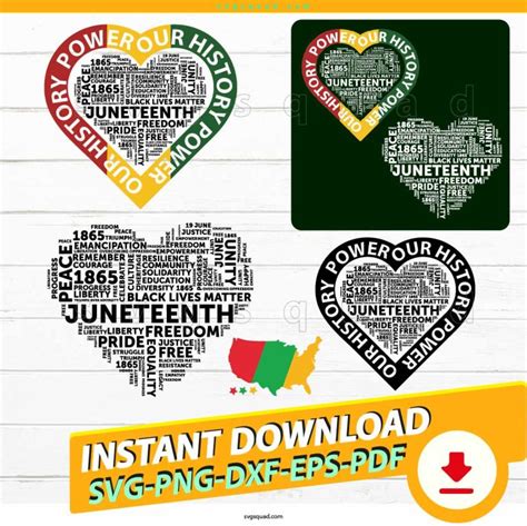 Juneteenth Heart Svg Png Cricut Power Our History Juneteenth Svg