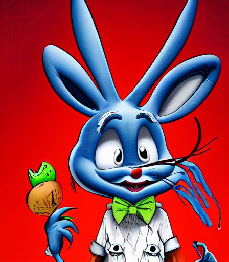 Krea Ai Tim Burtons Style Bugs Bunny By Alex Pardee And Ne