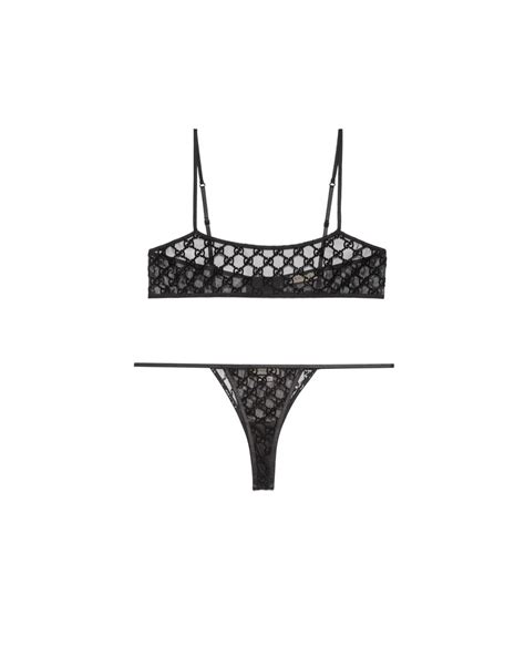 Gucci GG Tulle Lingerie Set In Black Lyst UK