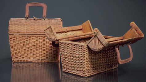 3D 2 Wicker Baskets Model TurboSquid 2200518