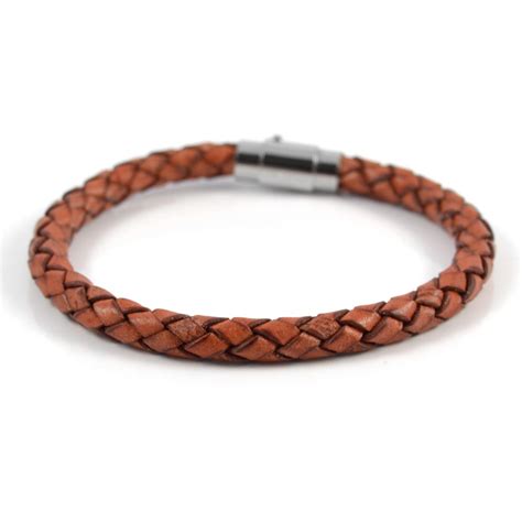 Brown Bolo Braided Leather Bracelet Twist In Stock Fort Tempus