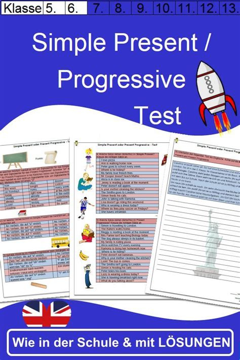 Englischtest Klassenarbeit Zu Simple Present Oder Present Progressive