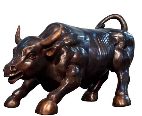 Famous urban style indoor animal Bronze Wall Street Bull Sculpture statuette - Aongking Handmade ...