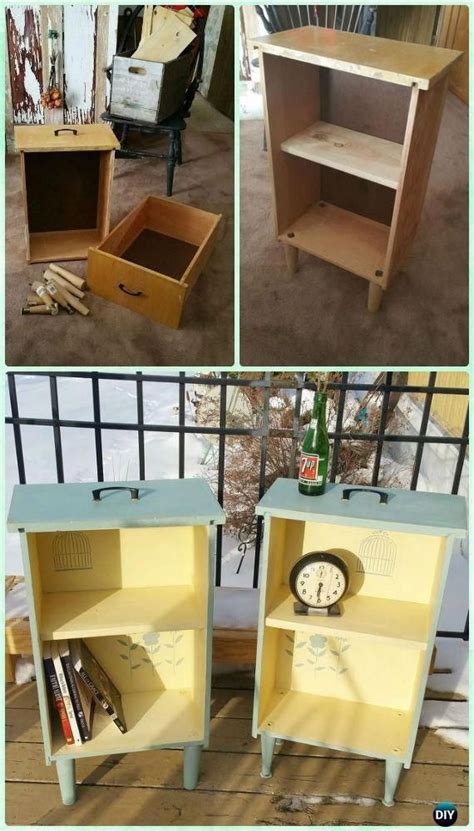 Diy Upcycled Drawer Side Tables Instruction Practical Ways To Recycle