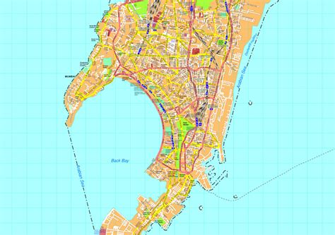 Mumbai Vector Map Eps Illustrator Vector Maps Of Asia Cities Eps