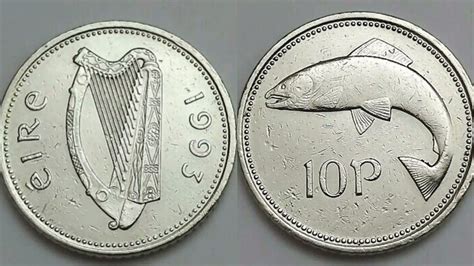 EIRE 1993 10P COIN SALMON VALUE REVIEW Ireland 10 Pence Coin YouTube