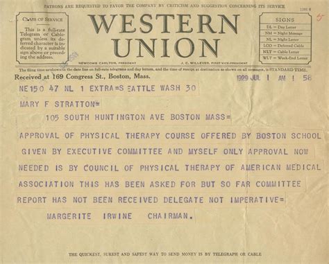 Western Union Telegram – A Unity of Purpose