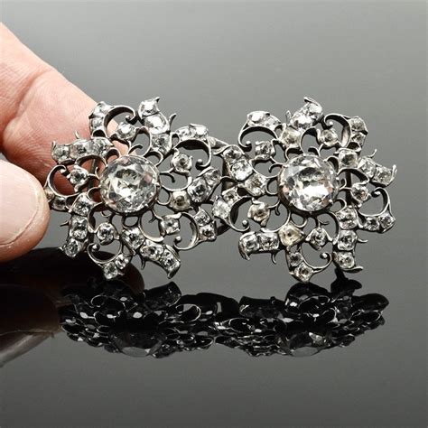 Proantic Beautiful 18th Century Belt Buckle In Silver And Rhinestones