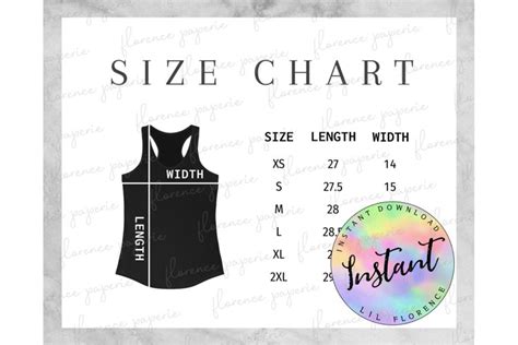 Next Level 1533 Size Chart Womens Tank Top Size Chart