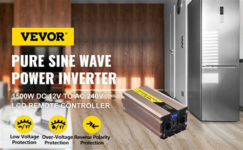 Vevor Inverter A Onda Sinusoidale Pura 12v Cc 1500w Corrente 0 4a Con