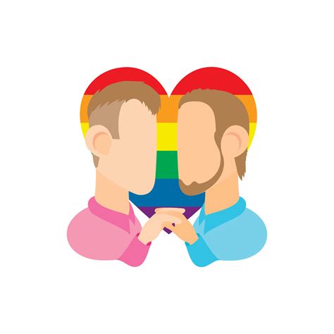 Icono Gay De Dos Hombres Estilo De Dibujos Animados Vector En The