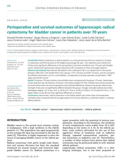 Perioperative And Survival Outcomes Of Laparoscopic Radical Cystectomy