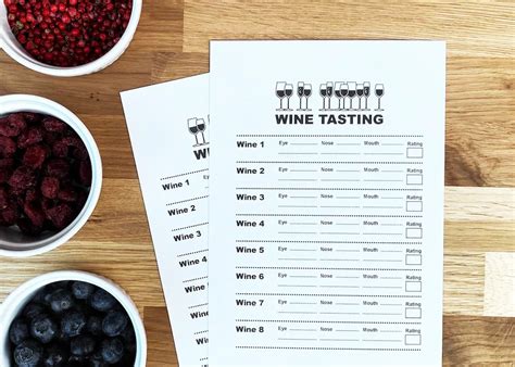 Printable Wine Tasting Sheets Printable Word Searches