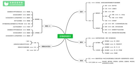 高中生物必修一思维导图：生物结构层次 高一生物脑图知犀官网