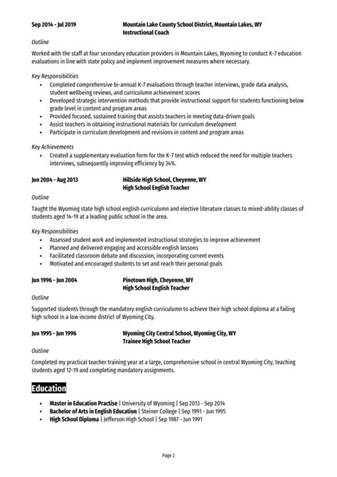 Math Coach Resume Sample