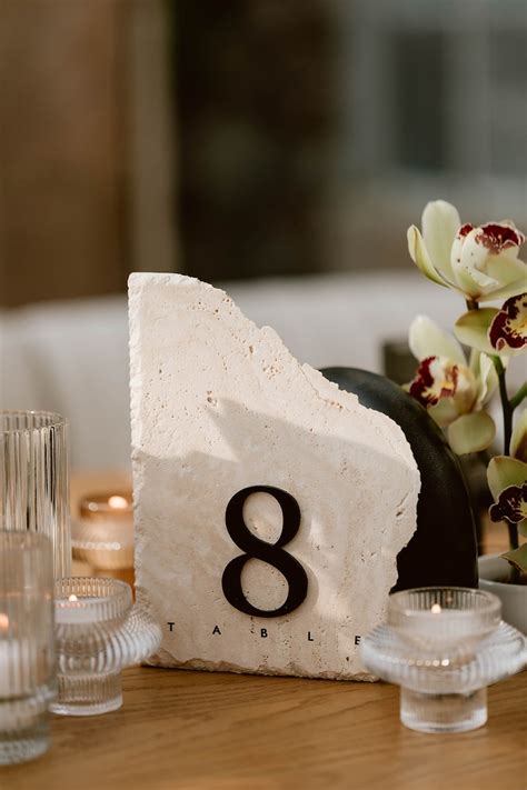 Natural Stone Table Numbers Wedding Table Numbers Table Number Signs