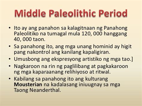 Mga Panahong Paleolitiko at Neolitiko