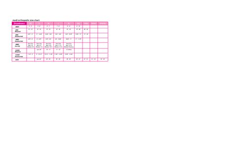 Orthopedic Size Chart Medi Download Printable Pdf Templateroller