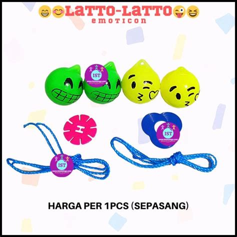 Jual Mainan Anak Jadul Latto Smile Tok Tok Etek Lato Warna Cerah