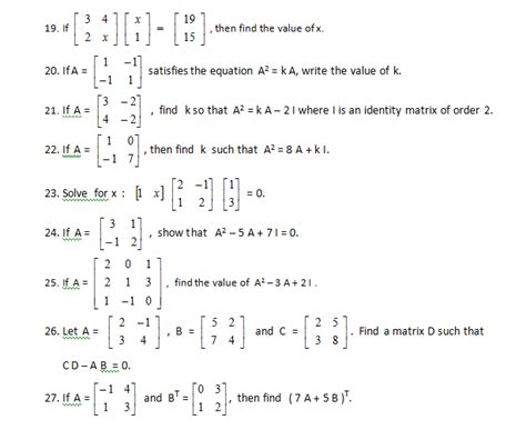 Kvasnapsmaths Blogspot In Xii Maths Worksheet Matrices