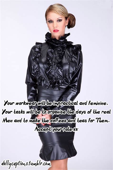 A Woman In A Black Leather Dress With A Quote On It