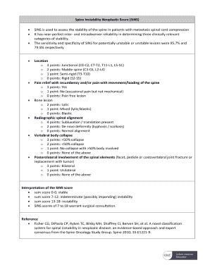 Fillable Online Spine Instability Neoplastic Score SINS Fax Email