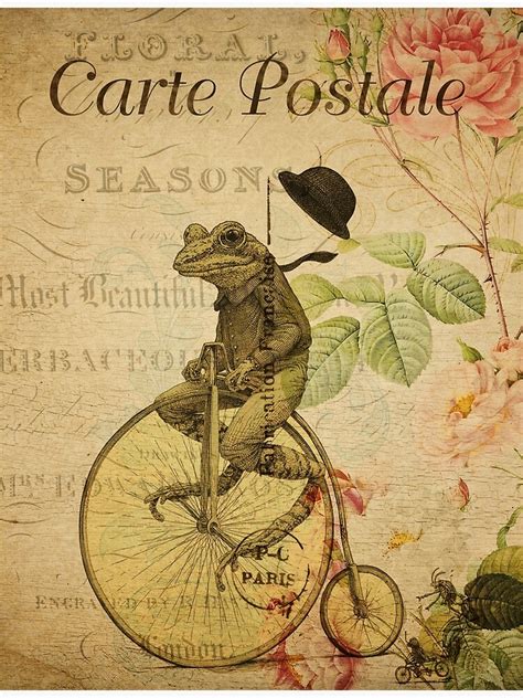 "Vintage Postcard Frog" Metal Print by SeptemberBloom | Redbubble