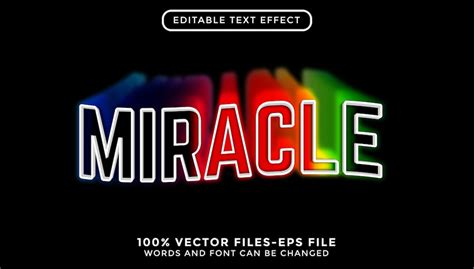 Premium Vector Miracle Text Editable Text Effect Premium Vectors