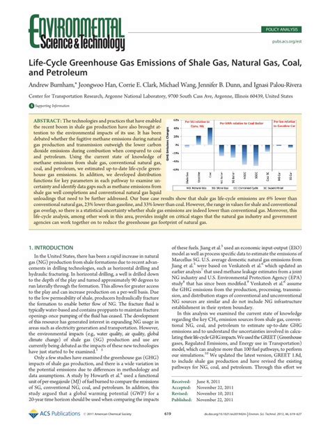 PDF Life Cycle Greenhouse Gas Emissions Of Shale Gas Natural Gas