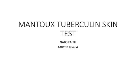 Solution Mantoux Tuberculin Skin Test 012434 Studypool