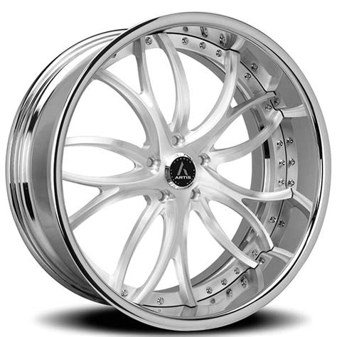 22 Staggered Artis Forged Wheels Biscayne Brushed Silver Face With