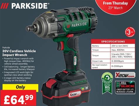 Parkside PASSK 20 Li 400Nm 1 2 20V Lidl Impact Wrench 4K 46 OFF