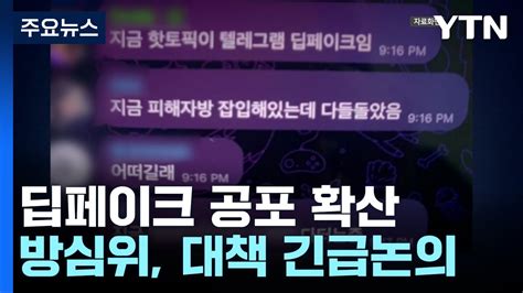 방심위 딥페이크 범죄 대책 긴급논의텔레그램 핫라인 추진 Ytn Youtube