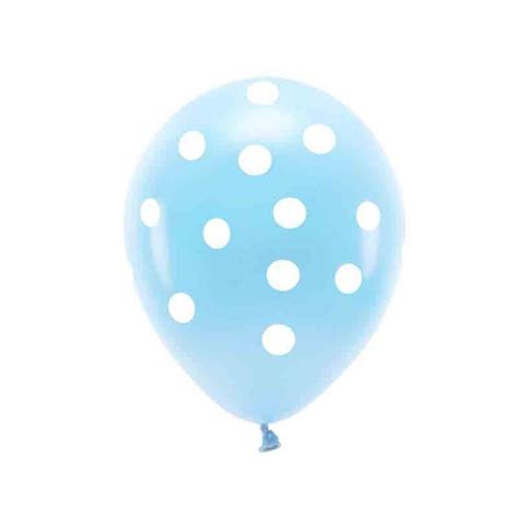 Palloncini Celesti Con Pois Bianchi