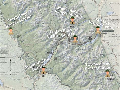 Map of Glacier National Park with Visitor Centers - 2TravelDads