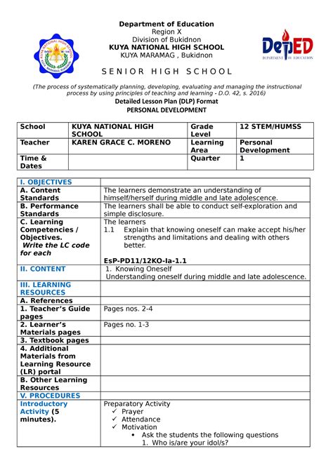 Deped Detailed Lesson Plan Dlp Format NBKomputer