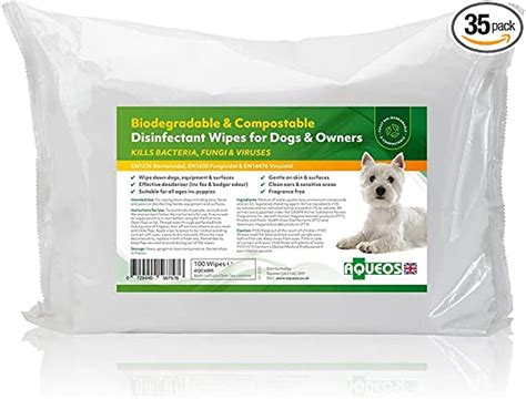 Aqueos Bio-degradable & Compostable Disinfectant Dog Wipes ...