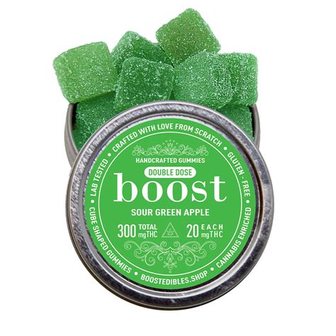 Buy Boost Edibles Sour Green Apple 150mg Thc Cubes Canada Mushrooms