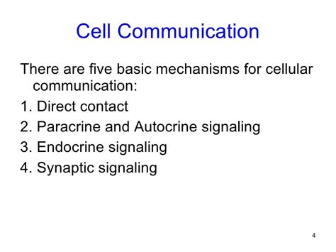 Cell to cell communication