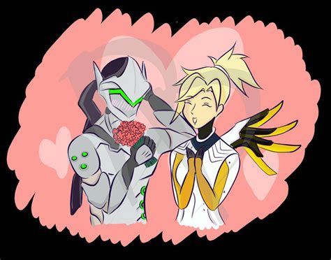 Genji x Mercy by BeanieBearr on DeviantArt