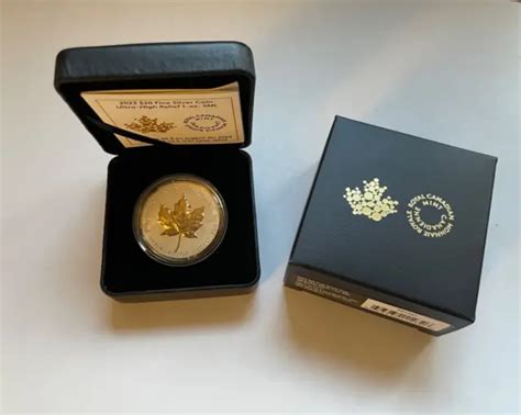 Canada Oz Ultra High Relief Golden Plated Maple Leaf Fine