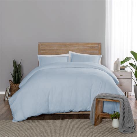 Vue Lark Solid Light Blue Piece Duvet Cover Set King Walmart