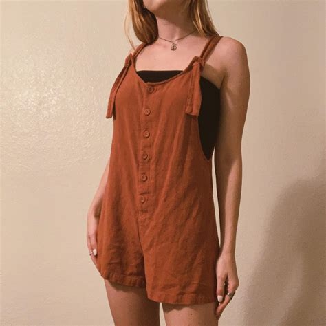 🍂burnt Orange Button Up Overalls🍂 Size S~ Fits Depop